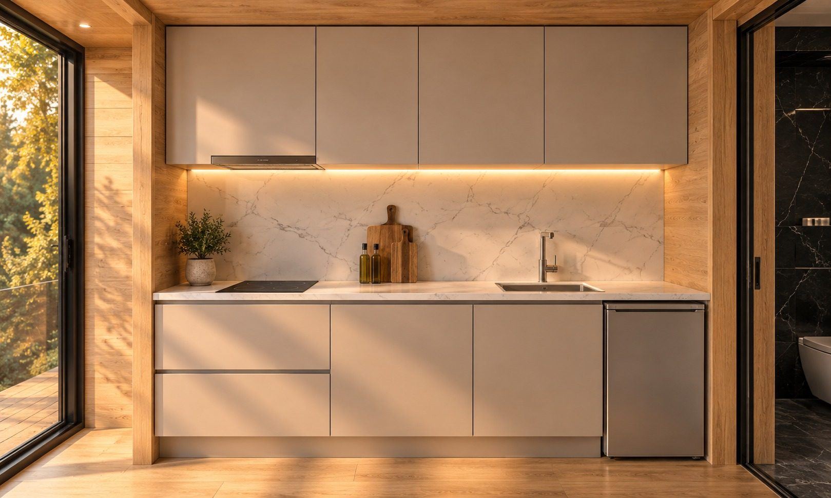 Nöma Span — open-plan living and kitchen area