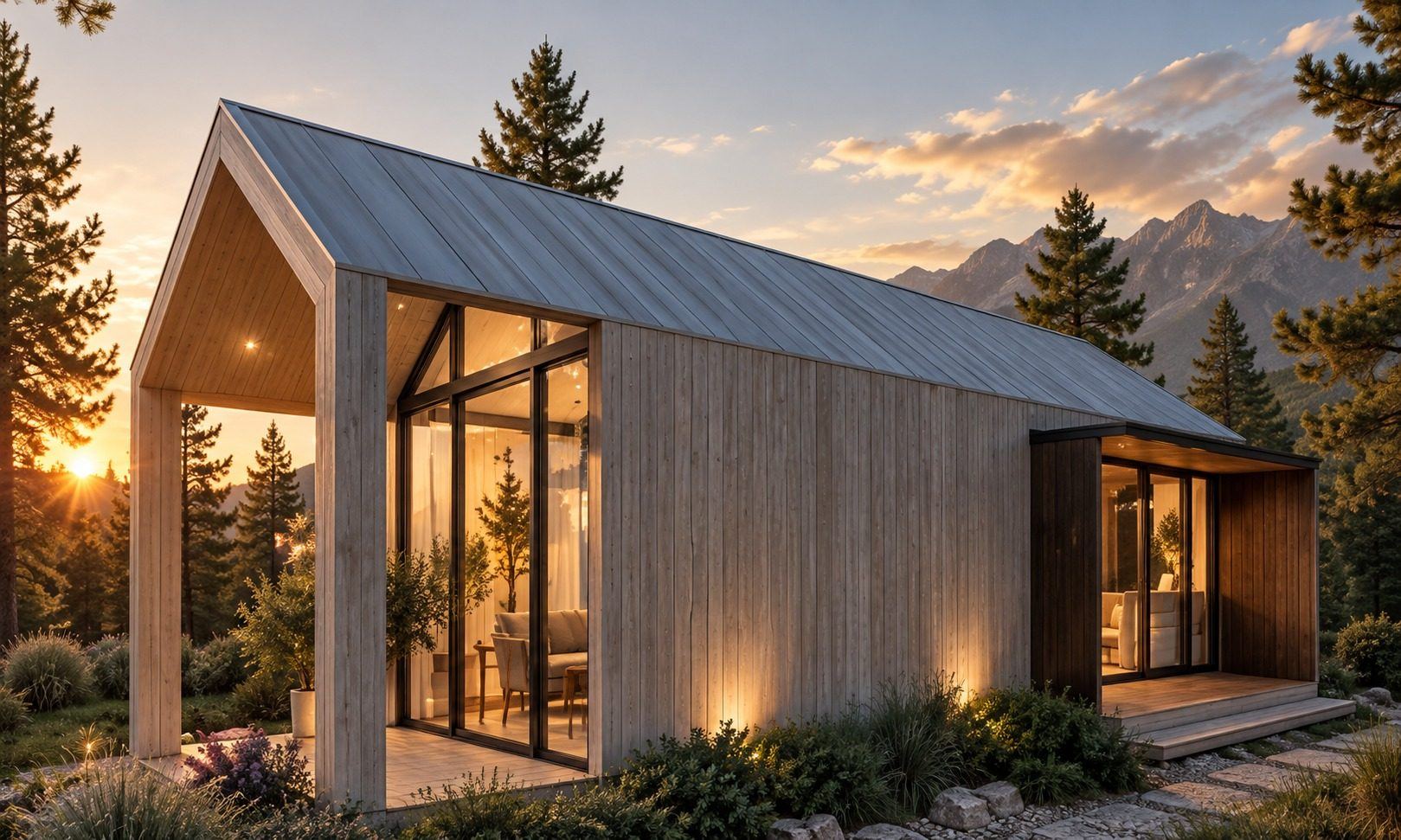 Nöma modular home in a forest, suited to staff housing